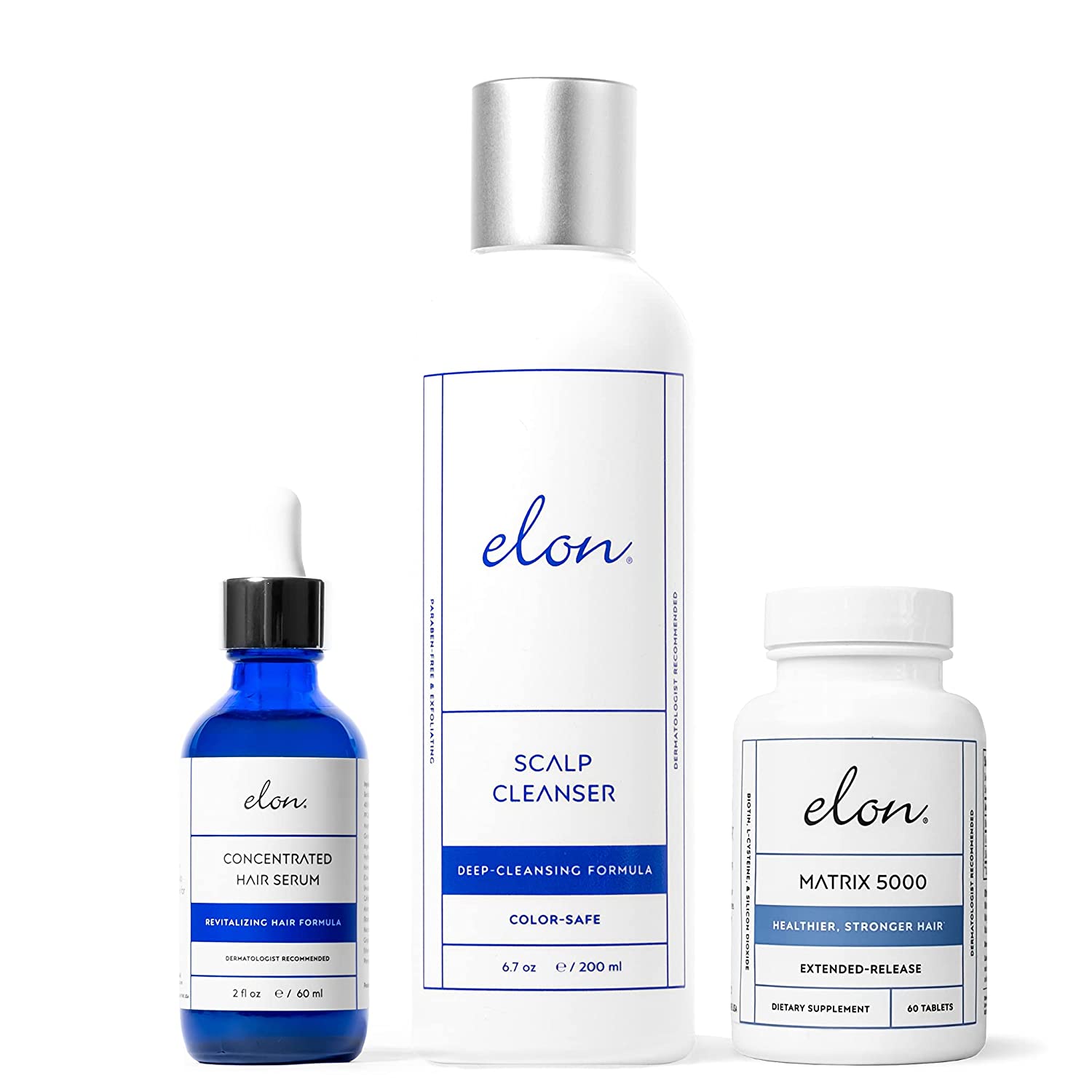Elon Complete Hair Care Kit for Early Hair Loss – Scalp Cleaner & Leave-In Treatment + Matrix 5000