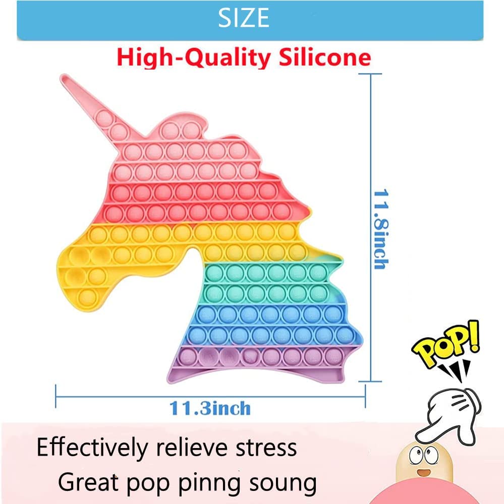 Jumbo Pop Fidget Toys, Big Sizes Pops Popping Bubble Sensory Fidget Toys, Gaint Anxiety Stress Relie