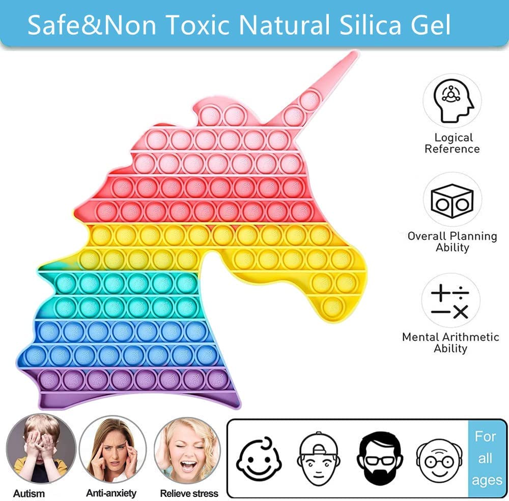 Jumbo Pop Fidget Toys, Big Sizes Pops Popping Bubble Sensory Fidget Toys, Gaint Anxiety Stress Relie