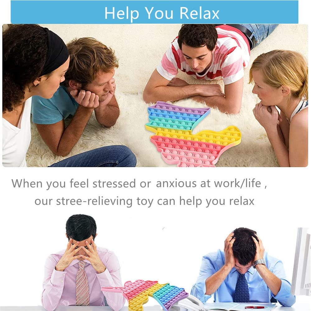 Jumbo Pop Fidget Toys, Big Sizes Pops Popping Bubble Sensory Fidget Toys, Gaint Anxiety Stress Relie