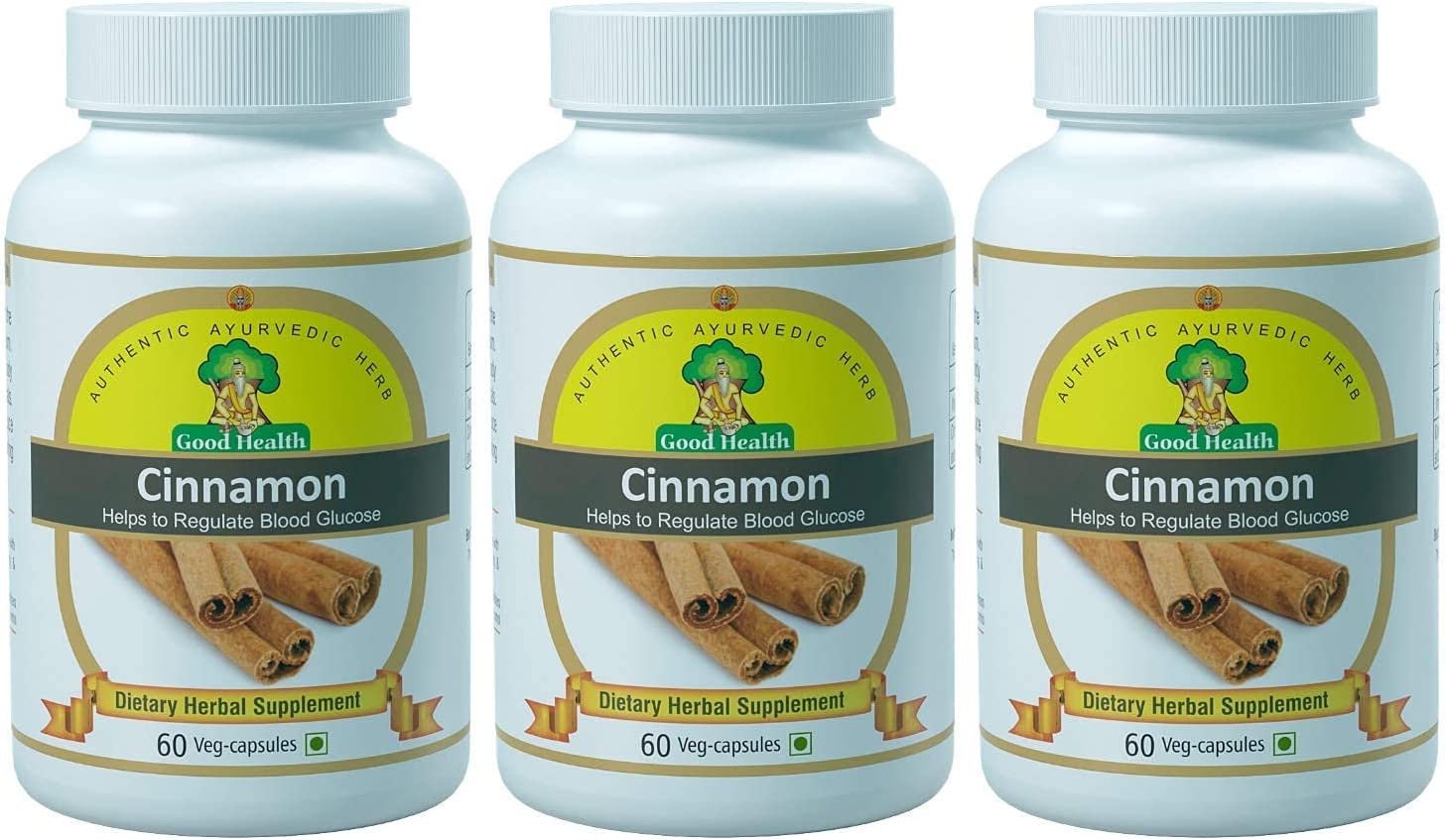 Deals4Goods Sushrut Ayurved Industries - Cinnamon Dietary Supplement (500mg X 60 Veg Capsules) - Die