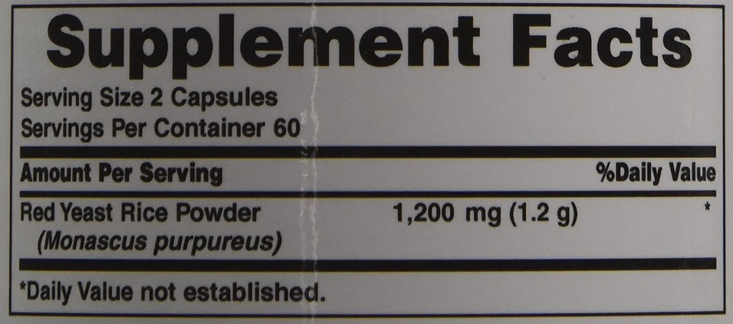 Nature"s Bounty Red Yeast Rice 600mg, 120 Capsules (Pack of 2)