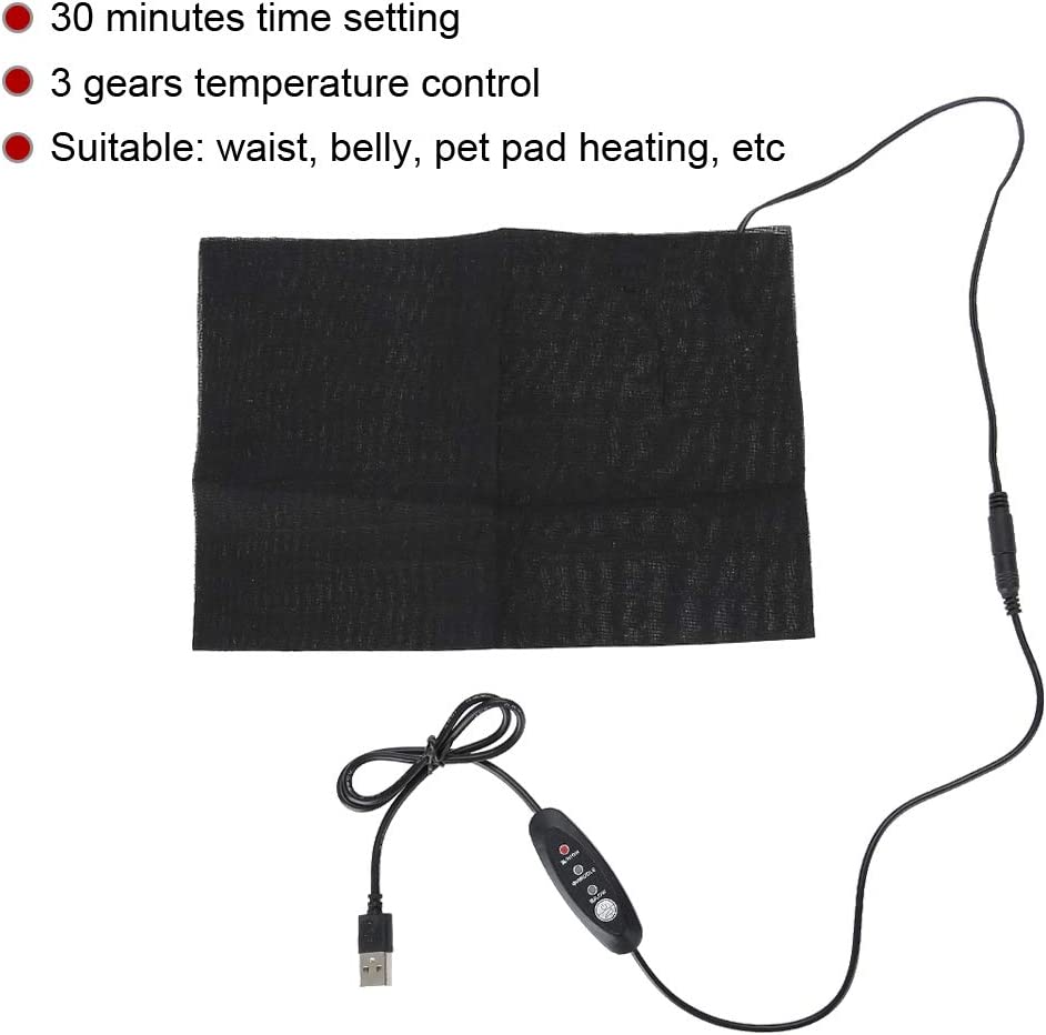 Electric USB Charging Cloth Heater Heating Pad Waist Belly Warming Mat for Fast Pain Relief