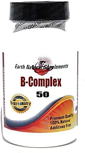 B-Complex 50 Vitamin * 100 Caps 100 % Natural - by EarhNaturalSupplements