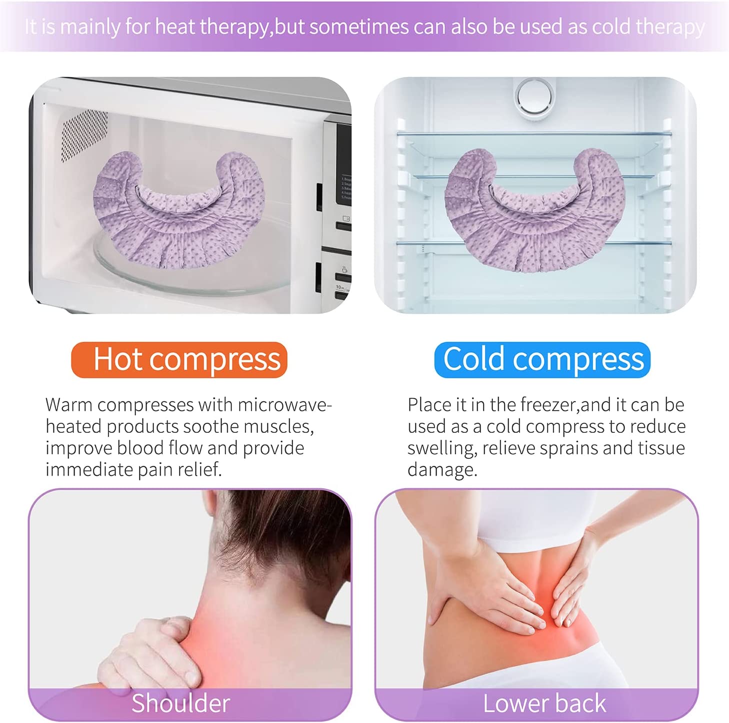 Microwavable Heating Pad for Neck and Shoulders with Herbal Aromatherapy,Calming Heated Neck Wrap wi