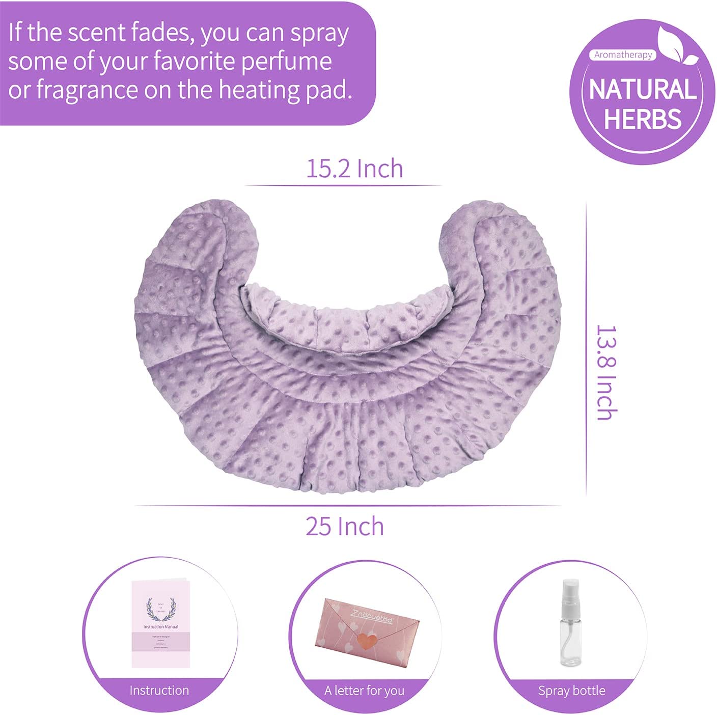 Microwavable Heating Pad for Neck and Shoulders with Herbal Aromatherapy,Calming Heated Neck Wrap wi