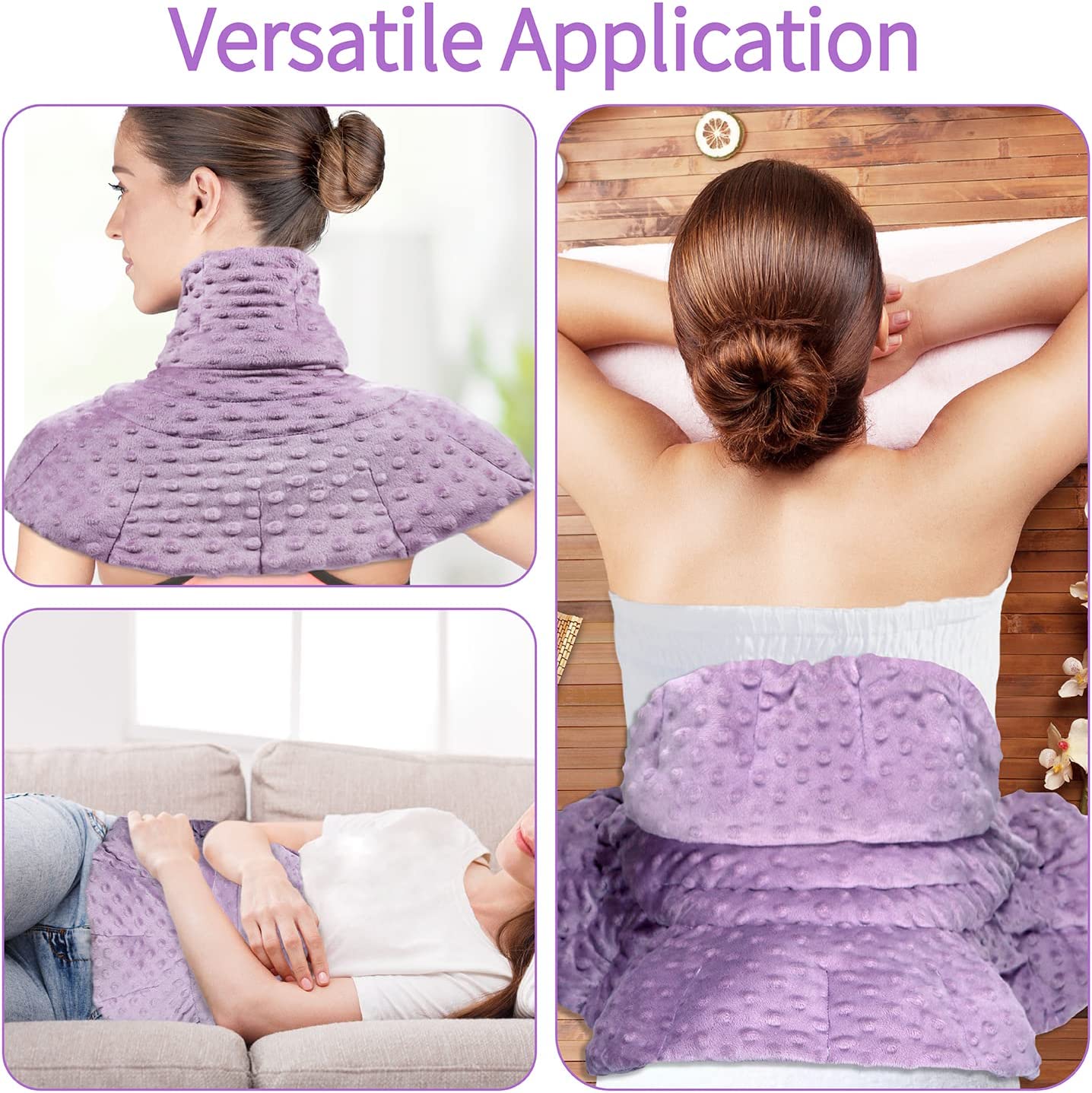 Microwavable Heating Pad for Neck and Shoulders with Herbal Aromatherapy,Calming Heated Neck Wrap wi
