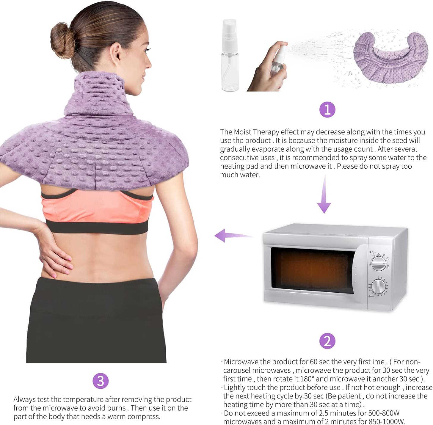 Microwavable Heating Pad for Neck and Shoulders with Herbal Aromatherapy,Calming Heated Neck Wrap wi