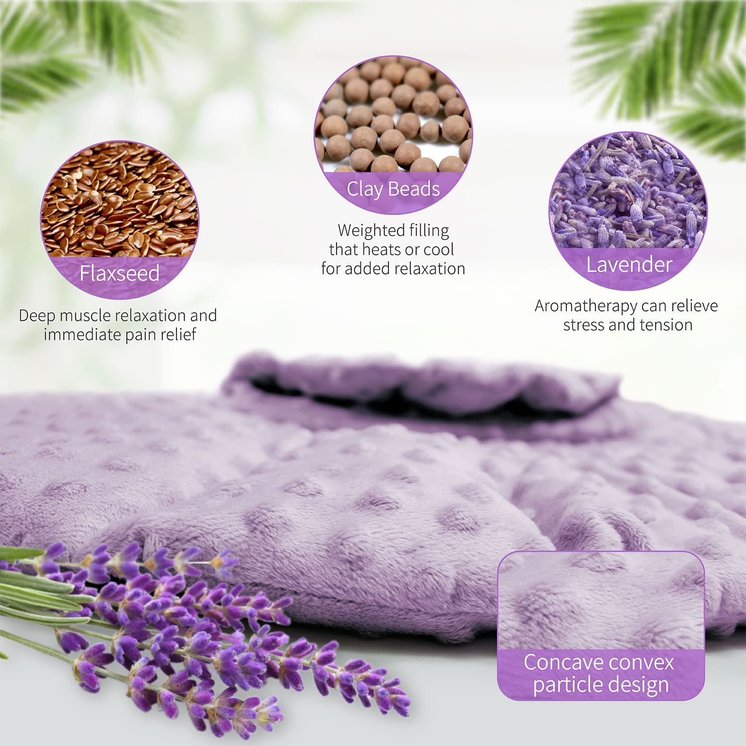 Microwavable Heating Pad for Neck and Shoulders with Herbal Aromatherapy,Calming Heated Neck Wrap wi