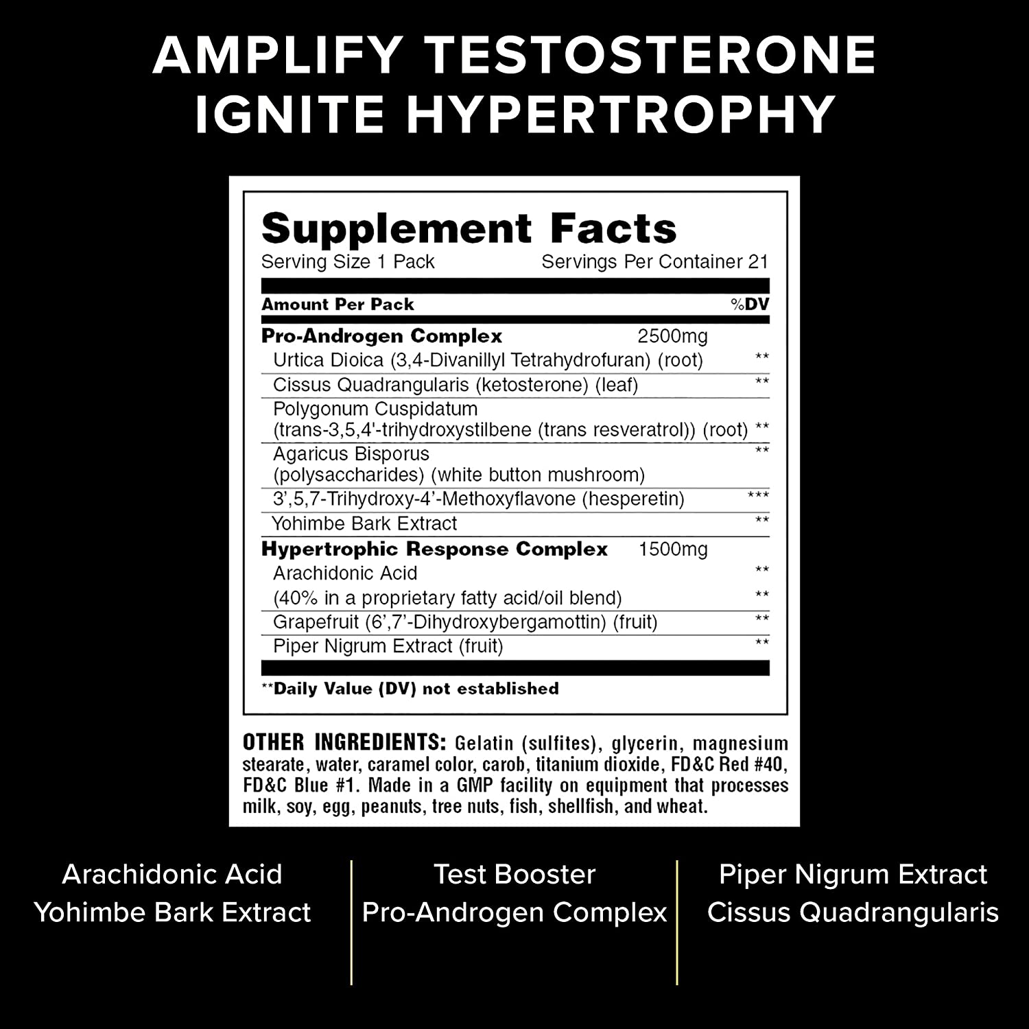 Animal Test Testosterone Booster For Men Arachidonic Acid, Yohimbe