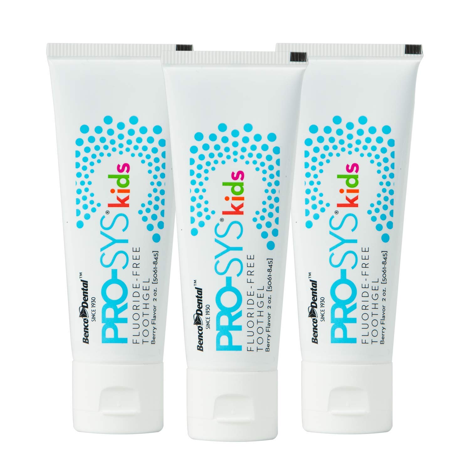 PRO-SYS Kids Fluoride Free Toothpaste, ADA Accepted, Berry Flavor Toothgel, Dentist Recommended, Pac