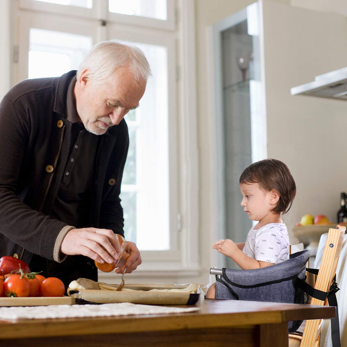 Portable Feeding Seat Baby High Chair Folding Chair Height Adjustable for Home & Travel, Toddler Hig