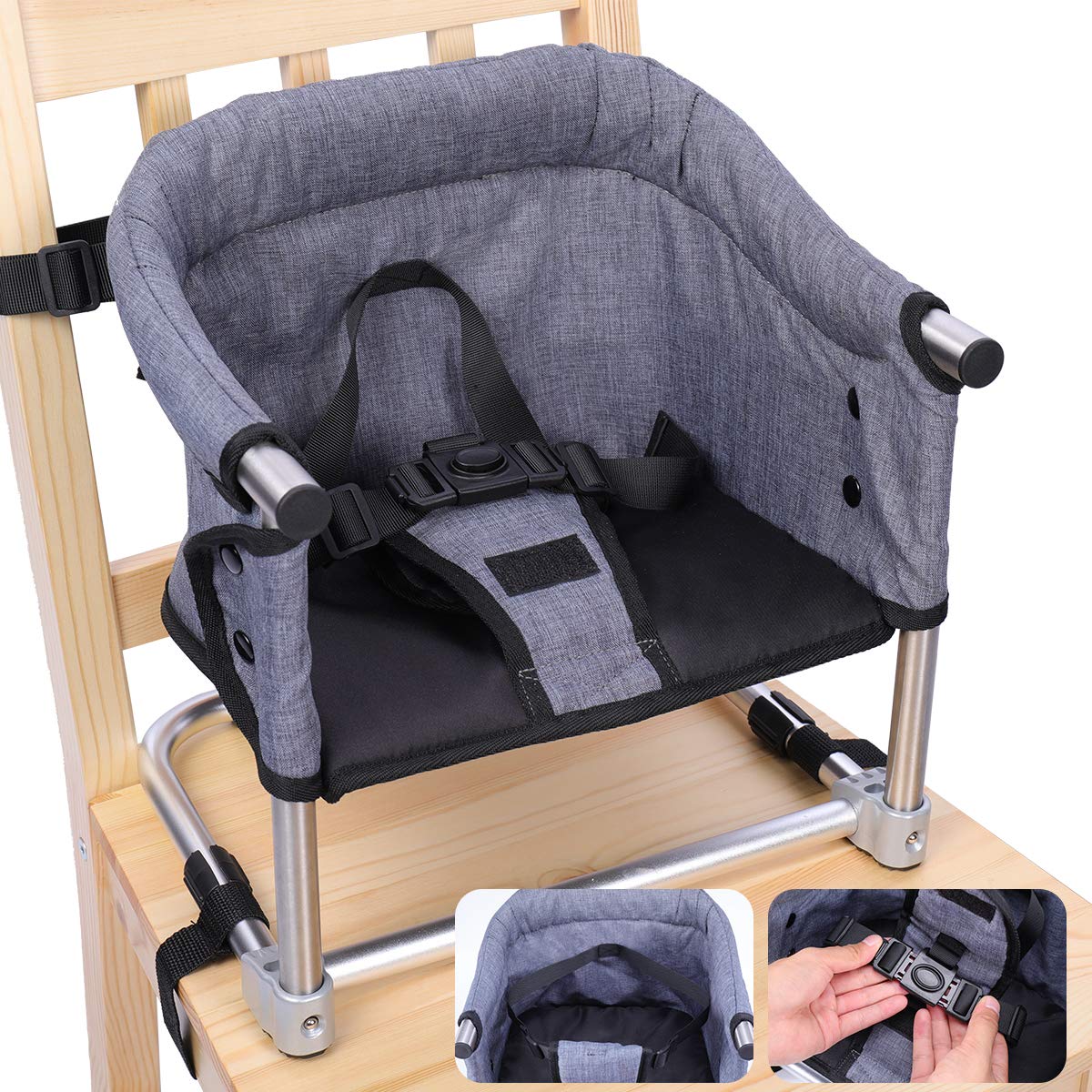 Portable Feeding Seat Baby High Chair Folding Chair Height Adjustable for Home & Travel, Toddler Hig
