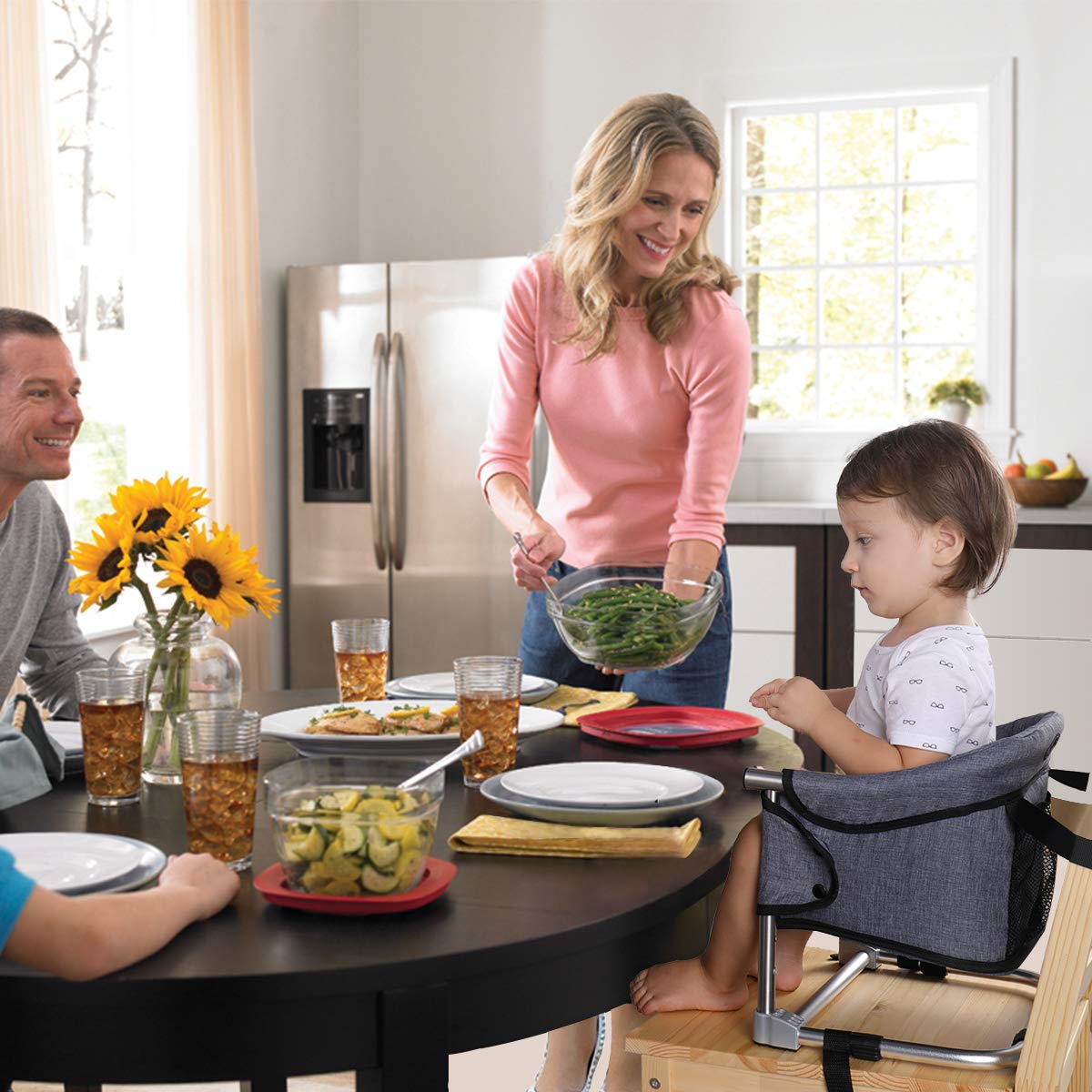 Portable Feeding Seat Baby High Chair Folding Chair Height Adjustable for Home & Travel, Toddler Hig