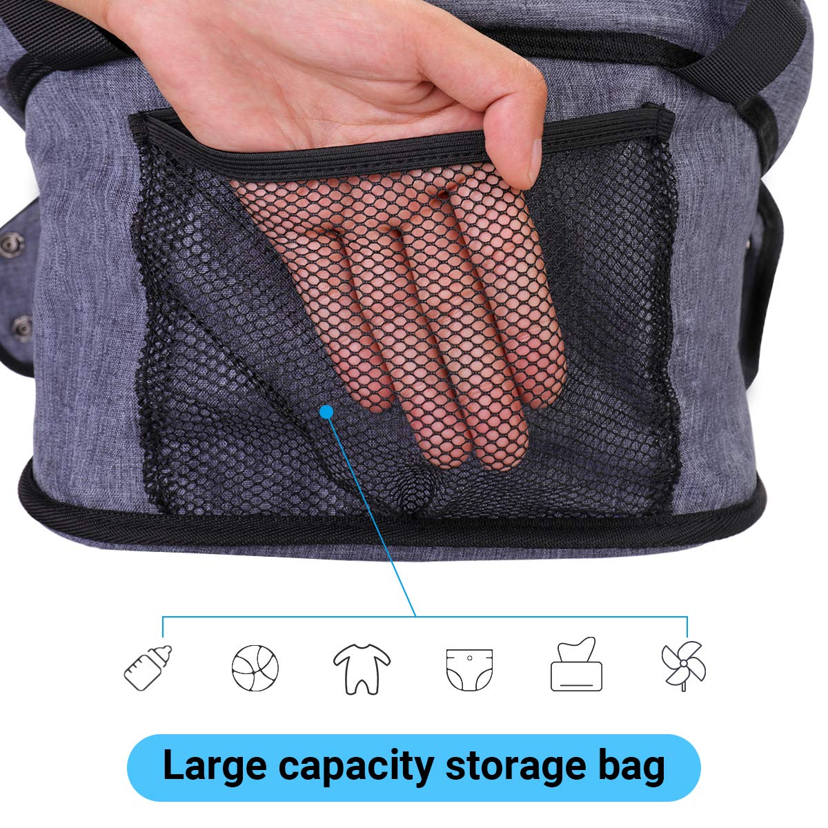 Portable Feeding Seat Baby High Chair Folding Chair Height Adjustable for Home & Travel, Toddler Hig