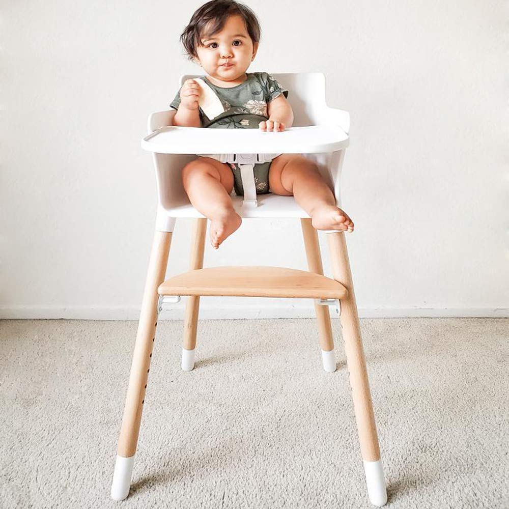 HAN-MM Baby High Chair, Wooden High Chair with Removable Tray and Adjustable Legs for Baby/Infants/T