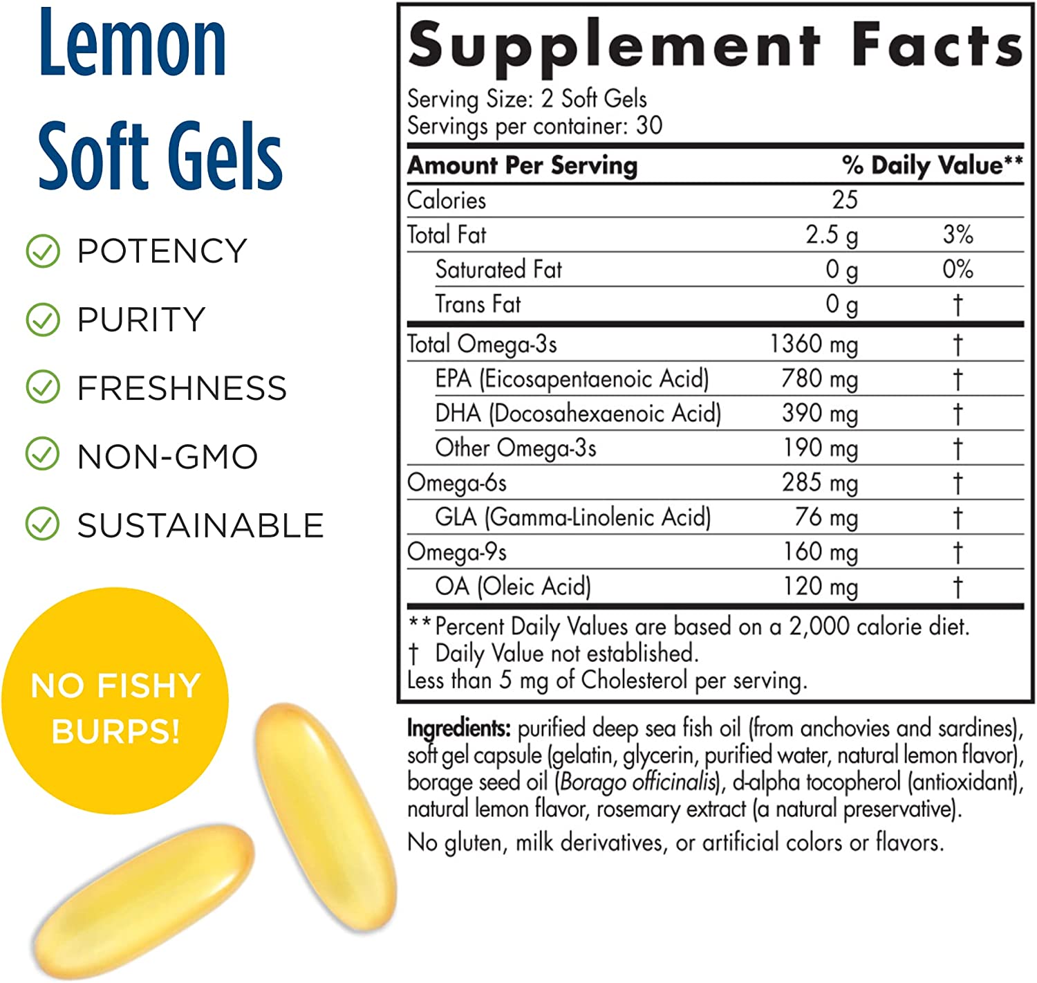 Nordic Naturals Complete Omega Xtra, Lemon - 60 Soft Gels - 1360 mg Omega-3 + 76 mg GLA - Healthy Sk