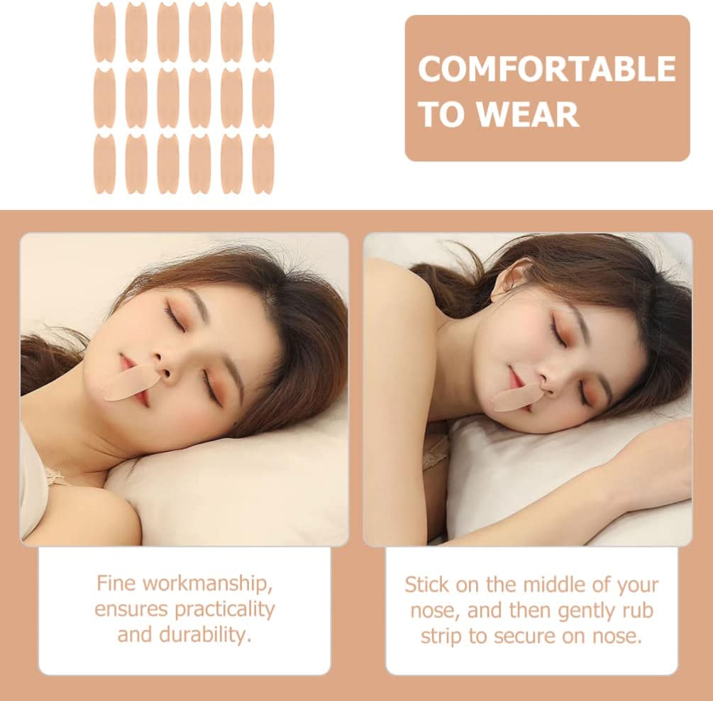 Kisangel 60Pcs Snoring Tape Sleep Strips Anti Snoring Sleeping Mouth Tape for Mouth Breathing and Re
