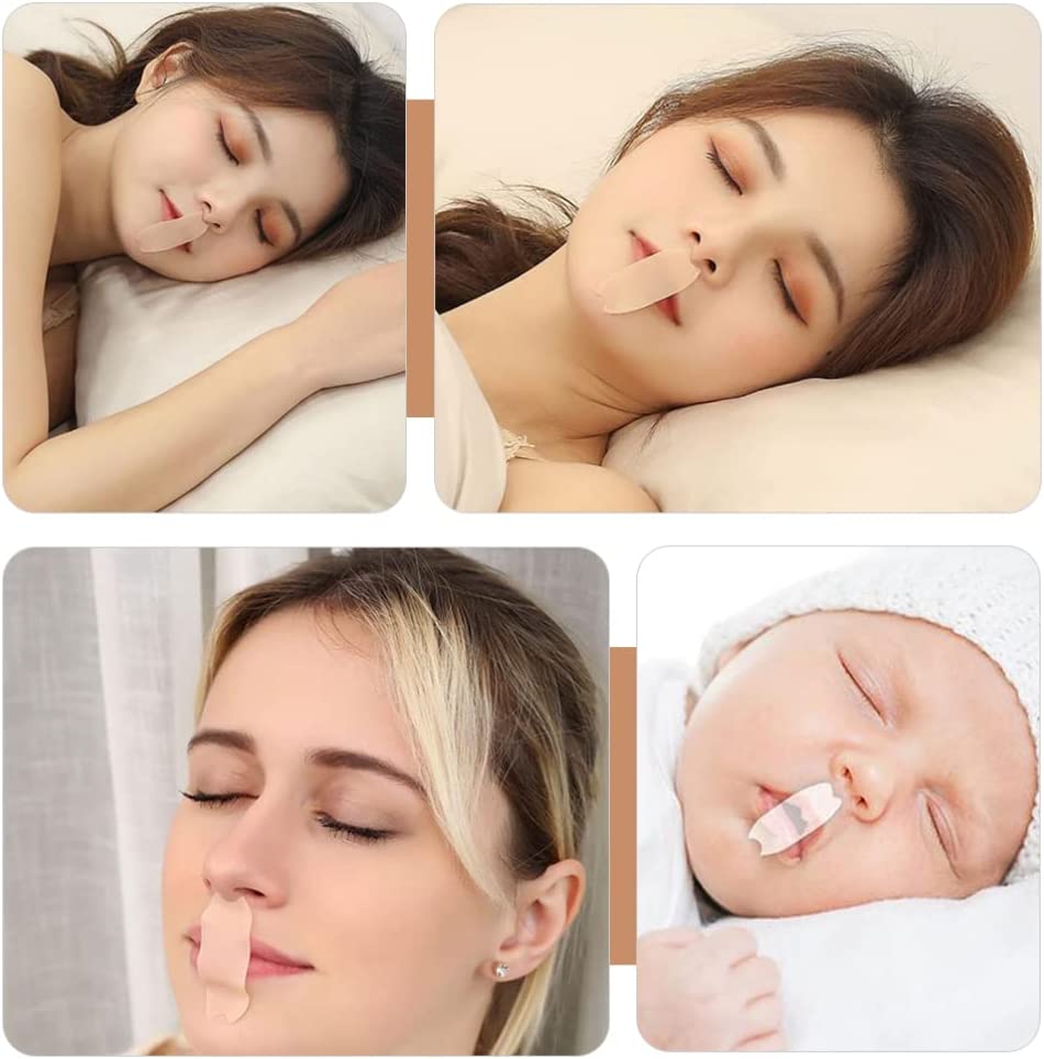 Kisangel 60Pcs Snoring Tape Sleep Strips Anti Snoring Sleeping Mouth Tape for Mouth Breathing and Re