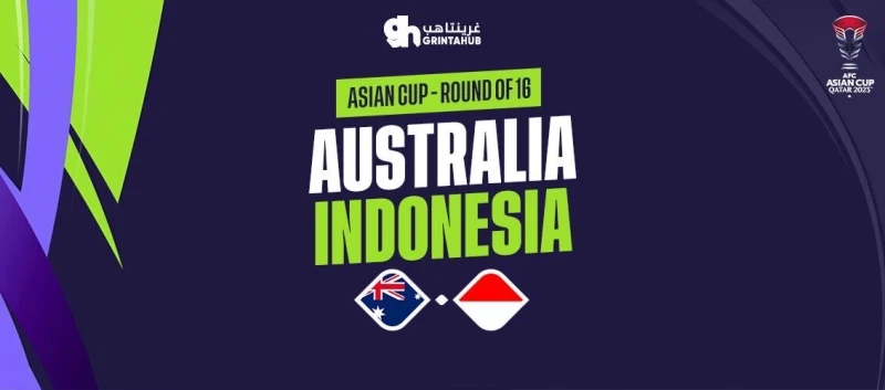 Australia vs Indonesia round-16 of the 2023 Asian Cup