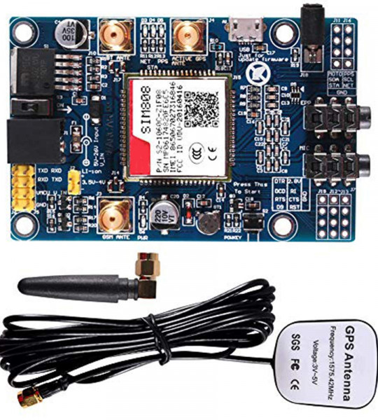 SIM808 GSM/GPRS/GPS Bluetooth Compatible Development Board With GPS Antenna COM45 ,R17