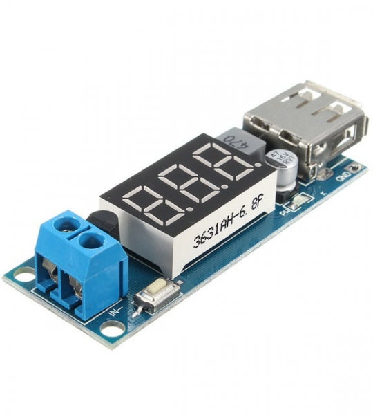 DC 4.5- 40V to 5V 2A USB Charger dc-dc step down Buck converter voltmeter module