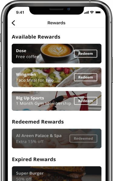 Digital Vouchers Student App Screen